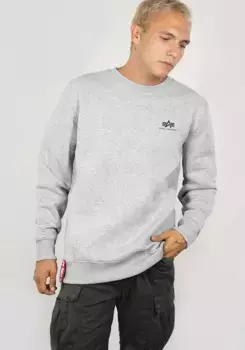 Толстовка Alpha Industries "Basic Sweater small Logo", серый