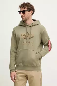Толстовка Alpha Industries, зеленый