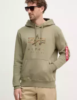Толстовка Alpha Industries, зеленый