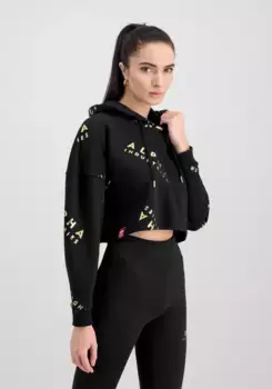 Толстовка Alpha Industries "Женщины Alpha Industries - Толстовки AI Hoody COS Foil AOP Wmn", черный