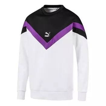 Толстовка alphabet logo colorblock round neck white Puma, белый