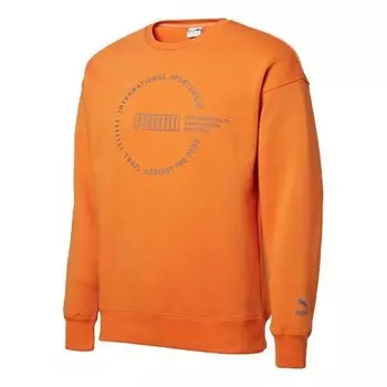 Толстовка alphabet logo printing fleece lined round neck orange Puma, оранжевый