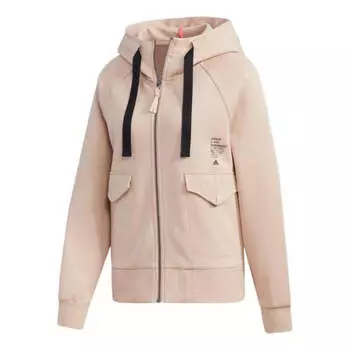 Толстовка alphabet print zip up hoodie 'pink' Adidas, розовый