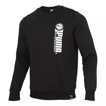 Толстовка alphabet printing sports round neck pullover black Puma, черный