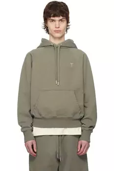 Толстовка Ami de Coeur из хлопка серо-коричневого цвета в тон AMI Paris