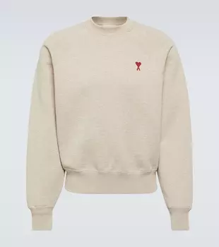 Толстовка ami de cur из хлопкового джерси Ami Paris, бежевый