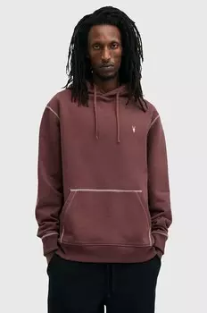 Толстовка AMIR из хлопка AllSaints, бордовый