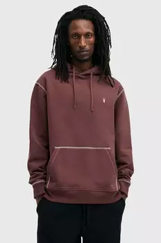 Толстовка AMIR из хлопка AllSaints, гранатовый