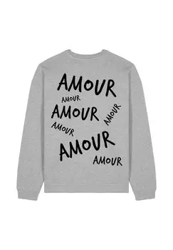 Толстовка AMOUR3 BACK PRINT UNISEX Mira Paris, пятнистый серый
