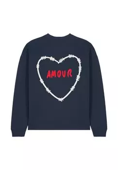 Толстовка AMOUR BACK EMBROIDERY UNISEX OVERSIZE Mira Paris, темно-синий