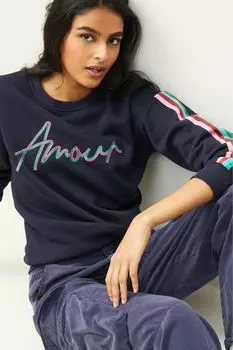 Толстовка Amour с радужным графическим логотипом Next, синий