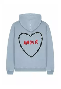 Толстовка AMOURBROD BACK PRINT VINTAGE UNISEX HEAVYWEIGHT - Hoodie Mira Paris, светло-голубой
