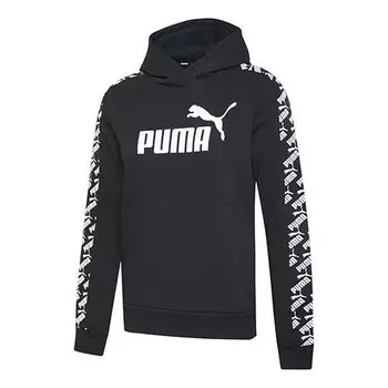Толстовка amplified cropped hoodie 'black' Puma, черный