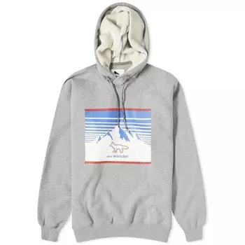 Толстовка And Wander x Maison Kitsune, серый
