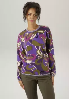 Толстовка Aniston CASUAL с экстравагантным графическим принтом - НОВАЯ КОЛЛЕКЦИЯ, фуксия