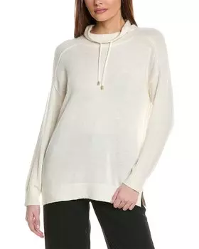 Толстовка Anne Klein с воротником-стойкой из смеси шерсти и кашемира, белый