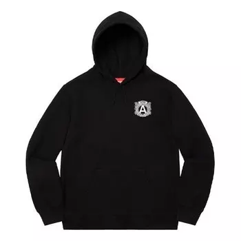 Толстовка anti hooded sweatshirt 'black white' Supreme, черный