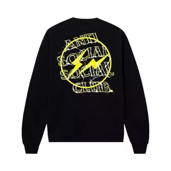 Толстовка Anti Social Social Club x Fragment Design Bolt Crewneck, черный