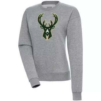 Толстовка Antigua Milwaukee Bucks, серый