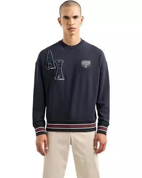 Толстовка Armani Exchange Collegiate Fleece Pullover, темно-синий
