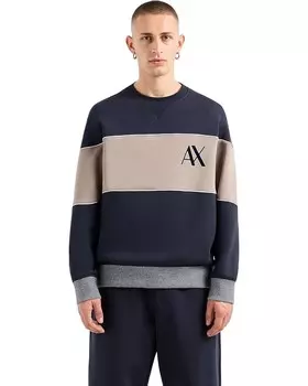 Толстовка Armani Exchange Color Blocked Fleece, темно-синий
