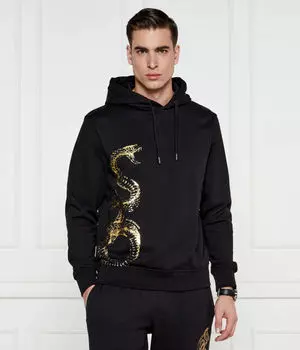 Толстовка Armani Exchange Loose Fit, черный / золотой