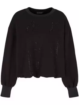 Толстовка Armani Exchange с кристаллами, черный