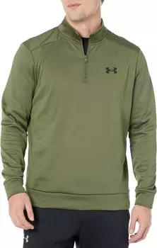 Толстовка Armour Fleece 1/4 Zip Under Armour, цвет Marine OD Green/Black