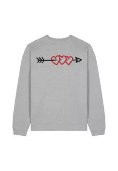 Толстовка ARROW BACK EMBROIDERY UNISEX Mira Paris, пятнистый серый