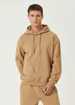 Толстовка асимметричного кроя с капюшоном Academia, коричневый