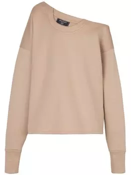 Толстовка асимметричного кроя с открытыми плечами Balmain, нейтральный цвет