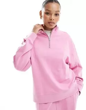 Толстовка ASOS DESIGN coord с застежкой-молнией на половину длины ярко-розового цвета