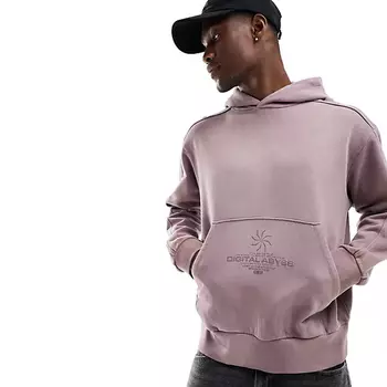 Толстовка Asos Design Heavyweight Oversized, розовый