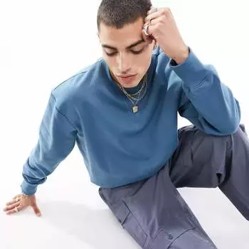 Толстовка Asos Design Heavyweight Oversized, синий