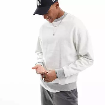 Толстовка Asos Design Oversized Crew Neck, светло-серый