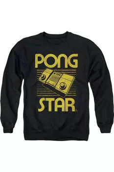 Толстовка Atari Star для взрослых с круглым вырезом Gildan, черный