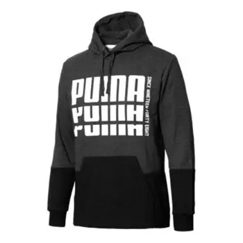 Толстовка athleisure casual sports running loose black Puma, черный