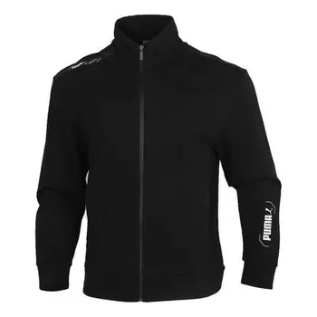 Толстовка athleisure casual sports stand collar knit jacket black Puma, черный