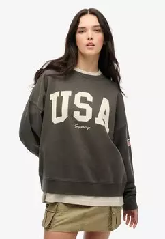 Толстовка ATHLETIC ESSENTIALS RELAXED CREW Superdry, темно-серый