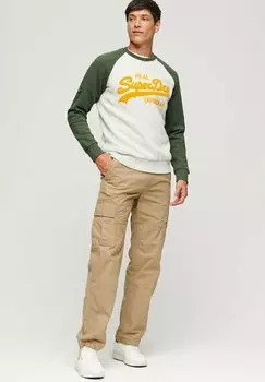 Толстовка ATHLETIC VINTAGE LOGO RAGLAN Superdry, цвет glacier grey marl khaki jaspe