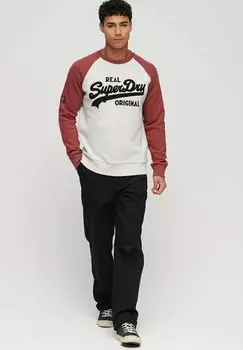 Толстовка ATHLETIC VINTAGE LOGO RAGLAN Superdry, цвет glacier grey marl rhubarb marl