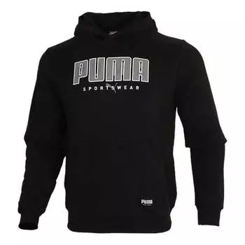Толстовка athletics casual pullover long sleeves hooded sports black Puma, черный