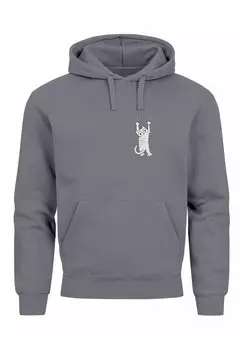 Толстовка AUFDRUCK CAT LOGO LUSTIG -FASHION STREETSTYLE Neverless, цвет convoy grey