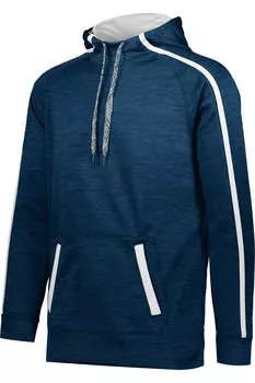 Толстовка Augusta Sportswear Stoked Tonal Heather с капюшоном, темно-синий/белый