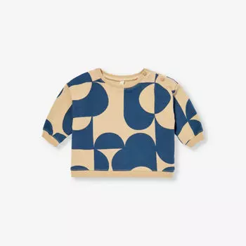 Толстовка Azulejos из органического хлопкового джерси с абстрактным узором для 3 месяцев–3 лет Organic Zoo, синий