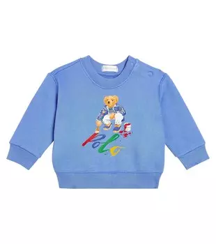 Толстовка baby polo bear из смесового хлопка Polo Ralph Lauren Kids, синий