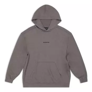 Толстовка back hoodie medium fit 'grey' Balenciaga, серый