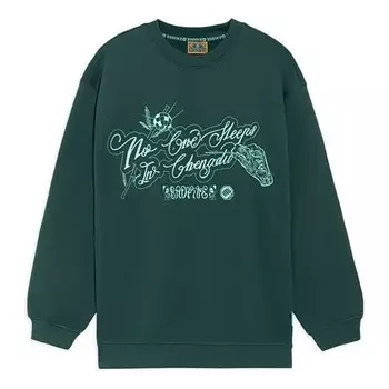 Толстовка badfive sports basketball series печать свободный круглый ворот свитер Li-Ning, зеленый