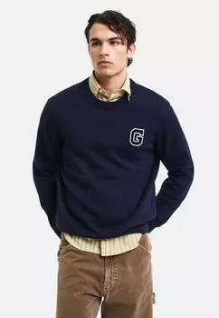 Толстовка BADGE CREW NECK GANT, темно-синий