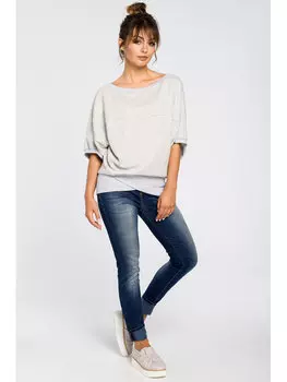 Толстовка baggy fit Bewear, серебряный